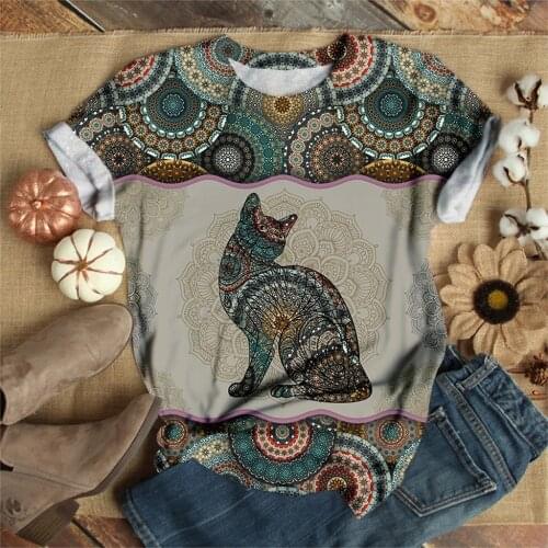 Harajuku Plus Size T Shirt Women Short Sleeve 3d Animal Printed O-neck Tops Tee T-shirt Summer Female Tshirts Vintage Tops 2021