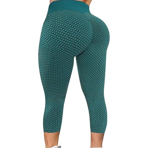 Women Calf-length Pants 3/4 Yoga Pants Casual Push Up Sport Leggings Fitness Yoga Gym High Waist Trousers Fitness #G2