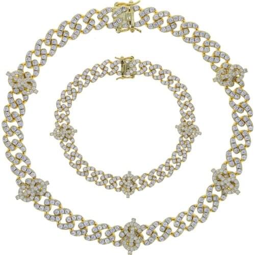 New Iced Out Hip Hop Bling CZ Us Dollar Sign Charm Symbol Bracelets Bangle for Women 10mm Cuban Chain Wedding Jewelry Wholesale