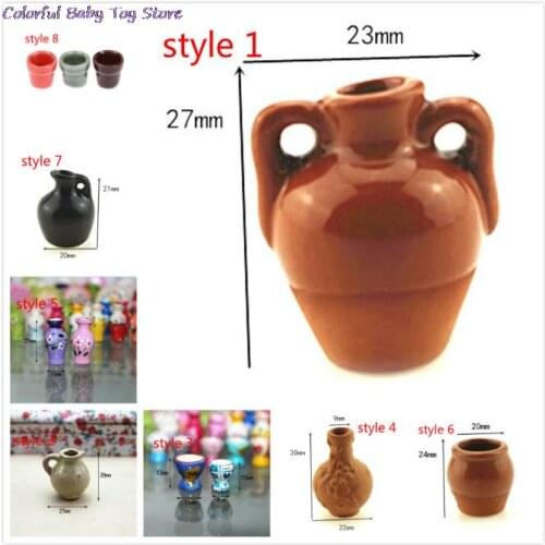1:12 Accessories Decorative Miniature Porcelain Miniature Doll House Mini Ceramic Vase Accessories Doll House Miniatures