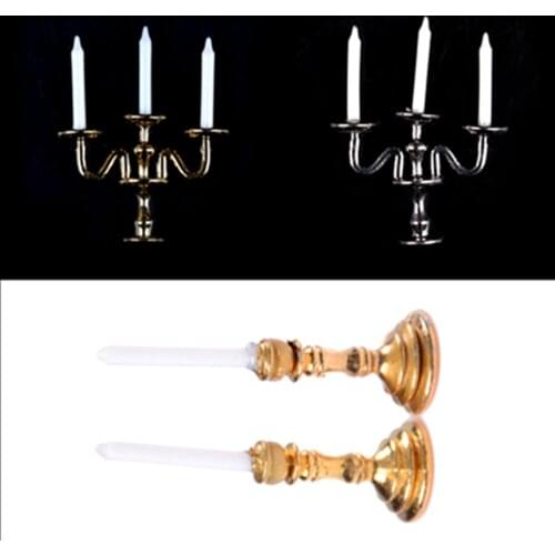 1:12 Dollhouse Miniature Chandelier White Candles
