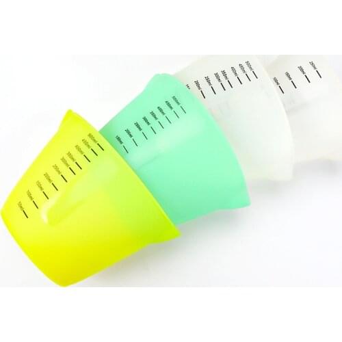 250/500ml Silicone Measuring Cup Clear Scale Measuring Jug Cup Cooking Kitchen Bakery Bakeware Liquid Measure Container