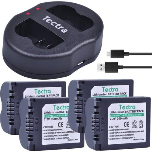 4pcs CGA-S006 S006 S006A DMW-BMA7 DMW BMA7 Battery +USB Dual Charger for Panasonic DMC FZ7 FZ8 FZ18 FZ28 FZ30 FZ35 FZ38 FZ50