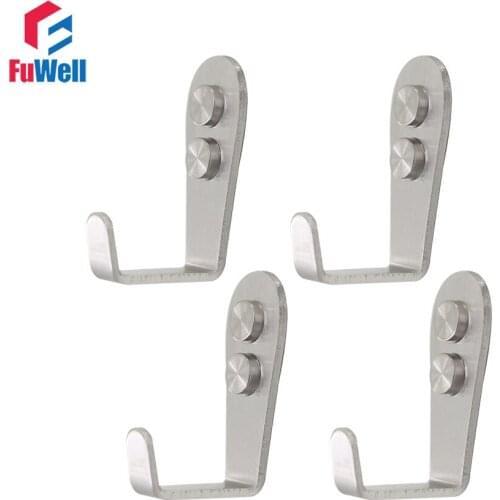 4pcs Stainless Steel Hooks Hanger Heavy Duty Household Coat Hat Wall Mount Hooks for Bathroom Shower 3mm Thickness Hooks