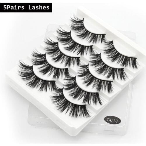5 Pairs 3D Natural Lashes False Eyelashes Soft Thick Long Wispy Fluffy Lashes Eyelash Lash Extension Supplies Makeup Tools