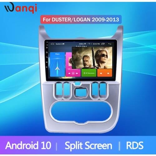 9 Inch Android10 RDS Split Screen Car Navigation for Renault Logan 2009 2010 2012 2013 GPS Navigation Car Audio System WiFi BT
