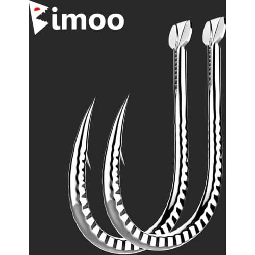Bimoo 20PCS Silver Color Strong Dragonscale Carp Herring Bighead Hook Fishing Hook Barbed Freshwater Fish Hooks Size #1~#13