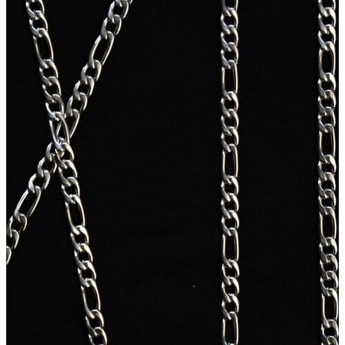 1 piece Width 3mm/4mm/5mm/6mm Figaro Link Chain Necklace Stainless Steel Jewelry Silver Color Curb for Pendant Men Women Gift