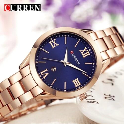 CURREN Top Luxury Brand Women Watch Fashion Simple Quartz Female Wrist Watches Stainless Steel Waterproof Watch Relogio Feminino