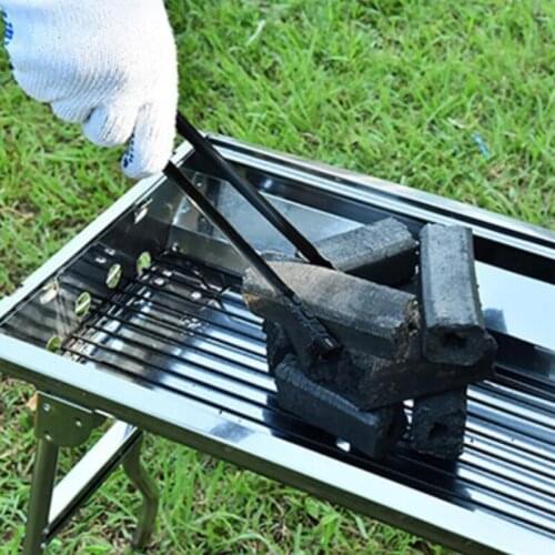 Black Iron BBQ Charcoal Tongs Handle Barbecue Clips Clamp Tools Portable Camping Kitchen Gadget