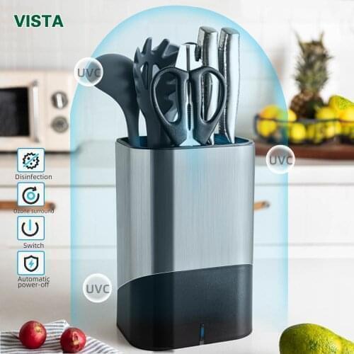 Knife Holder Stand Sterilization For Kitchen Knife Fork Knives Block Chef Cleavers Sterilizers Intelligent Knife Holder Rack