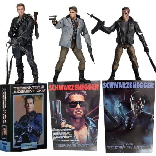 NECA 7" 18cm The Terminator Schwarzenegger Judgment Day T-800 Arnold Action Figure PVC Collectible Model Toy