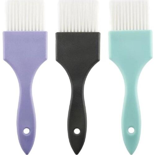 3pcs/set Hair Coloring Brushes Plastic Handle Natural Resin Fluffy Comb Barber Hair Dyeing Hightlight Tint Brush Hairstyle Tools