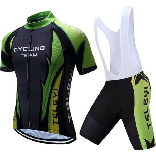 Teleyi Cycling Team Bike Jersey Set Ropa Ciclismo mtb Bicycle Cycling Clothing Summer Breathable Cycling Jersey Maillot Ciclismo