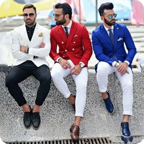 Handsome Groomsmen Peak Lapel Groom Tuxedos Mens Wedding Dress Man Jacket Blazer Prom Dinner (Jacket+Pants+Tie) K115