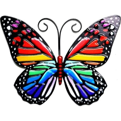 Butterfly Iron Art Wall Decoration Colorful Hanging Butterflies for Indoor Outdoor Home Garden Patio Bathroom Bedroom Room