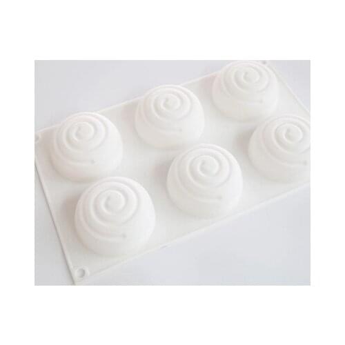 Six Hole Round Vortex Soap Silicone Mold DIY Handmade Soap Making Mould Silicone Ripple Molds Clay Resin Aroma Stone Moulds PRZY