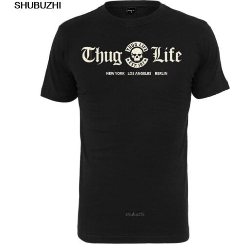 Hot Sale Fashion short sleeve 100% cotton T shirt Thug Life Shirt black Tee shirt sbz8202