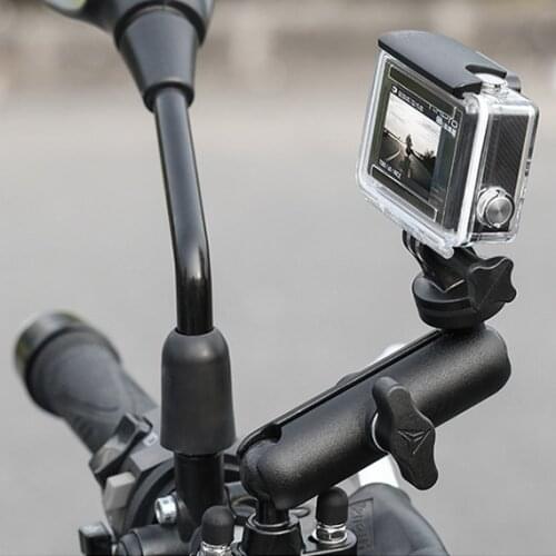 Motorcycle Action Camera Holder Handlebar Mirror Mount Bracket 1/4 Metal Stand Bike Sport Action Cameras Accessory Black