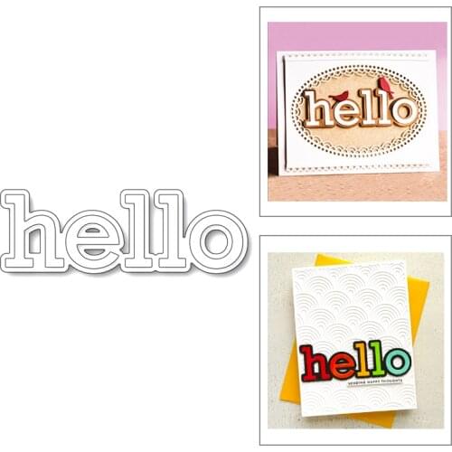 2020 New English Letter Sentiment Words Hello Layered Metal Cutting Dies Cut For DIY Scrapbooking Greeting Card Making No Stamps