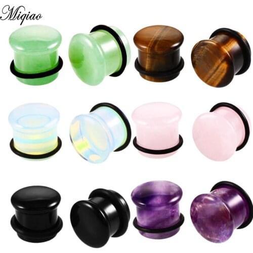 Miqiao 1pcs/Lot Stone Ear Plugs Gauges Flesh Tunnel Piercing Expander Ear Stretcher Body Piercing Jewelry For Women Men