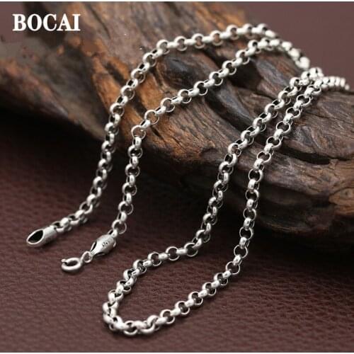 Silver necklace handmade chain womans silver mans clavicle chain