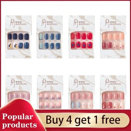 Fake Nails Art Press on Display Clear Set Full Cover Tips Kiss Tipsy Stick Coffin False with Designs Artificial Short Nail