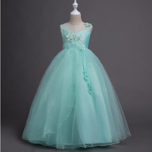 Flower Girl Formal Ball Gown Clothing Elegant Dress Kids Princess Birthday Party Dress Kids Clothes Christmas Clothing