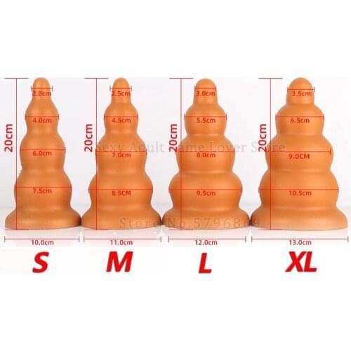 New Silicone Super Huge Anal Plug Tower Design Big Butt Plug Anus Expansion Prostate Massage Erotic Anal Sex Toys For Woman Men