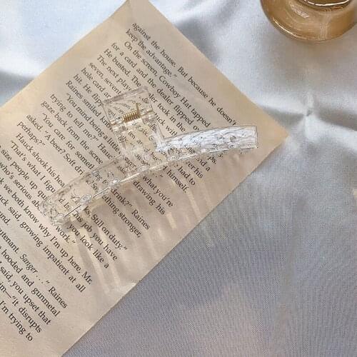 New Women Elegant Transparent Amber Geometric Hollow Hair Claws Sweet Headband Hair Holder Clip Hairpin Fashion Hair Accessories