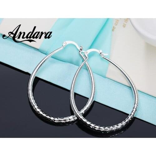 New 925 Sterling Silver Earrings Fashion Big U Shape Earrings Dress Woman Glamour Jewelry Gift