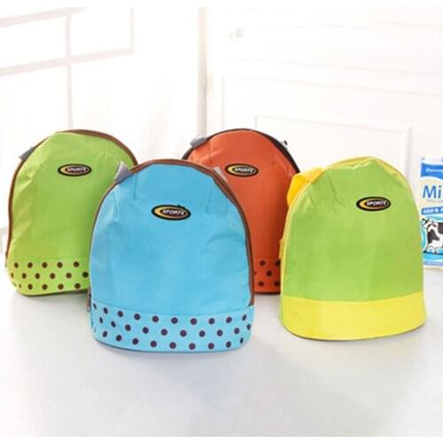 12PCS / LOT Oxford Lunch Box Bag Bento Handbag Insulated Bag Wave Point Lunch Bag Picnic Insulated Thermal Tote Wholesale