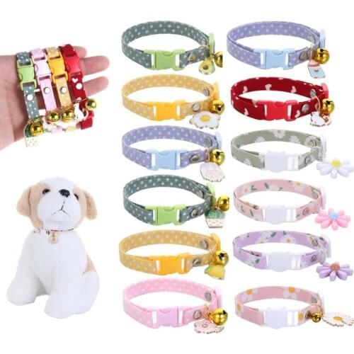 Cute Japanese style adjustable pet collar flower hollow bell cat dog Collar Puppy Collar Pet Supplies for Kittens