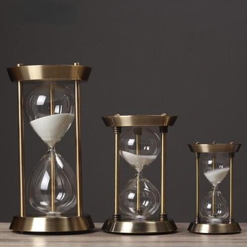 Retro Metal Hourglass Sand Timer Metal Hourglass Sand Timer Glass Timer Sand Glass One Hour Glass Vintage Living Room Decor Gift