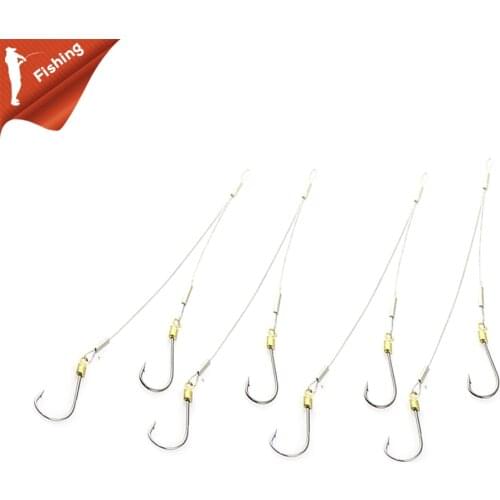 3pcs Steel Wire Leader Leashes For Sea Fishing With Baitholder Hook Swivel Fishing Line Saltwater Pike Bass