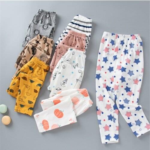 Casual Cartoon Printing Children Trousers 2021 Spring Summer Thin Kids Boys Girls Pencil Pants Toddler Bottoming Pants 3-7Y