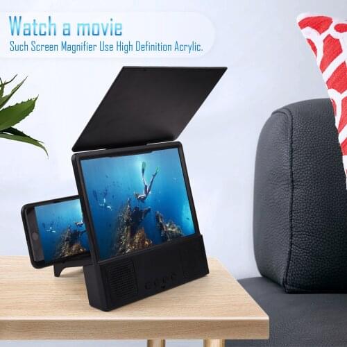 Besegad 3D HD Phone Movie Screen Amplifier Magnifier Projector with Bluetooth Spearker Photo Frame Mobile Power Function