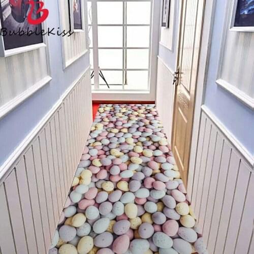 Bubble Kiss 3D Modern Corridor Carpet Colorful Pebble Carpets For Living Room Modern Home Decor Carpet Non-Slip Bedroom Pink Rug