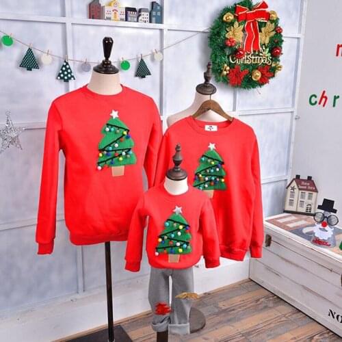 Family Matching Outfits 2020 Winter Christmas Tree Father Mother Children Clothing Kid Shirt Polar Fleece Warm Family Clothes