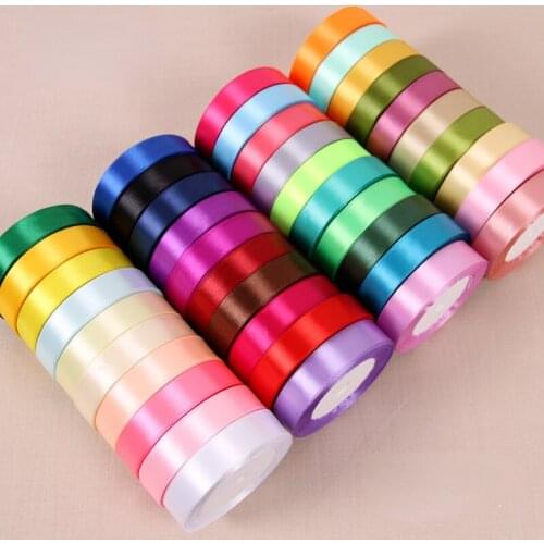 20mm 25Yard Silk Satin Ribbons Handmade DIY Bow Craft Ribbons Card Gifts Wrapping Supplies Wedding Birthday Party Decorations