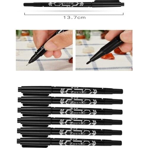 6 Pcs Tattoo Pen Tattoo Skin Marker Marking Scribe Pen Fine Tip