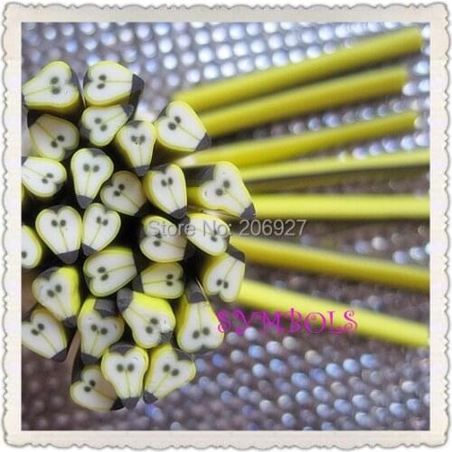 5pcs A-21 5mm Cute Pear Fruit Cane Fancy Nail Art Polymer Clay Cane Nail Art Decoration