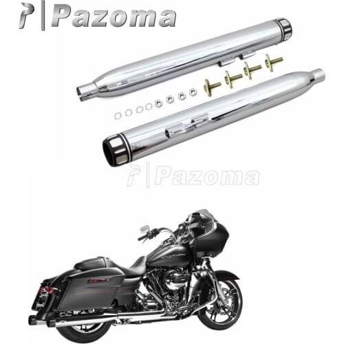 Motorbike Chrom 1.7 inch Slip On Silencer Exhaust Muffler Pipes for Harley Touring Bobber Chopper Cafe Racer