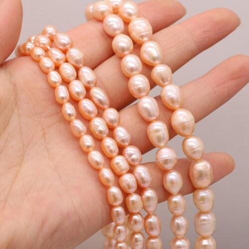 High Quality Natural Freshwater Pearl Beads Rice Shape Punch Loose Beads for DIY Women Necklace Bracelet Jewelry Making 14