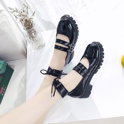 Japanese Lolita PU Leather Shoes Women 2019 New JK Uniform Lolita Shoes College Style Vintage Sweet Lolita Shoes