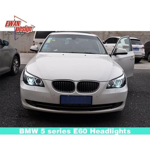 2Pcs/Set LED Headlight Upgrade 520i 523i 525i F30 DRL Xenon Lens Accessories New Type Headlights For BMW 5 series E60