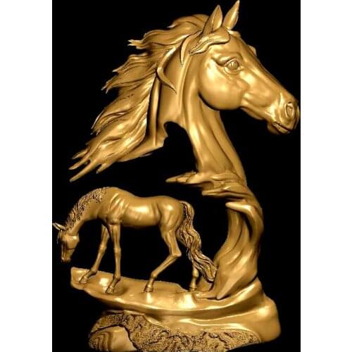 Two_Horses 3d model STL relief for cnc 3d Relief Model STL Router 3 axi Engraver ArtCam Aspire animal Cut3D Vcarve