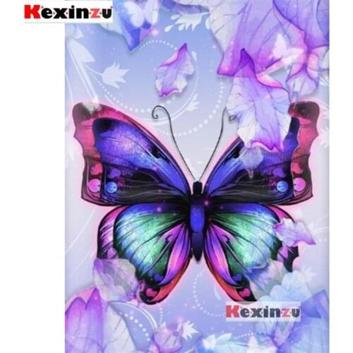 5D DIY Full round square Diamond Painting butterfly Flower pattern Mosaic Handmade Embroidery Decor Home Picture Of Rhinestone