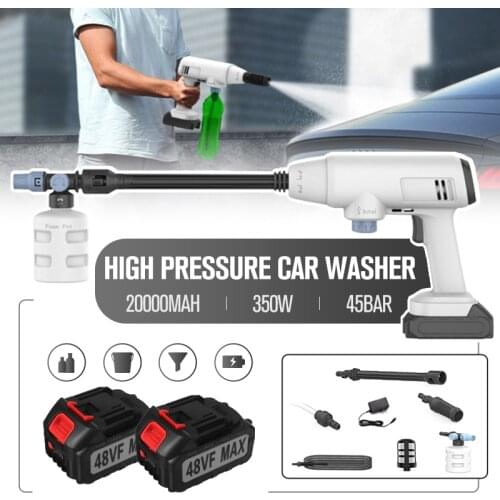 350W 20000mAh 45Bar Water Spray Gun Wireless High Pressure Car Washer High Pressure Car Washing Machine For 18V Makita Battery