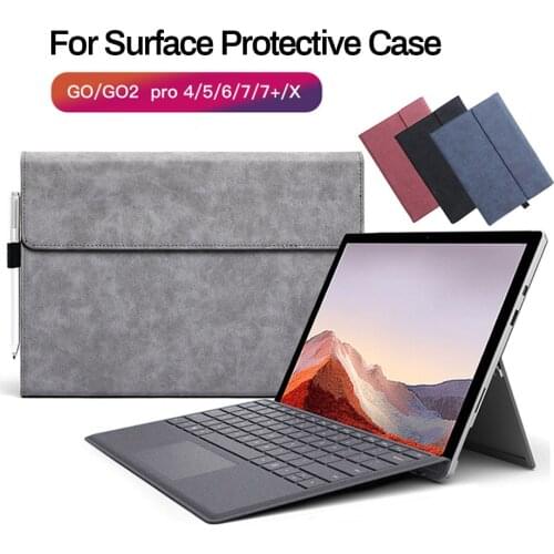 FLip Cover Leather Case For Microsoft Surface Pro X 7 7Plus 6 5 4 12 12.3 Inch Tablet Sleeve For Surface Go Go2 Pouch Stand Case